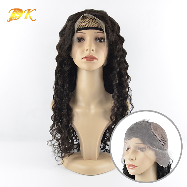 Italian Curly Hair Half lace frontal Wig 100% human Regular hair