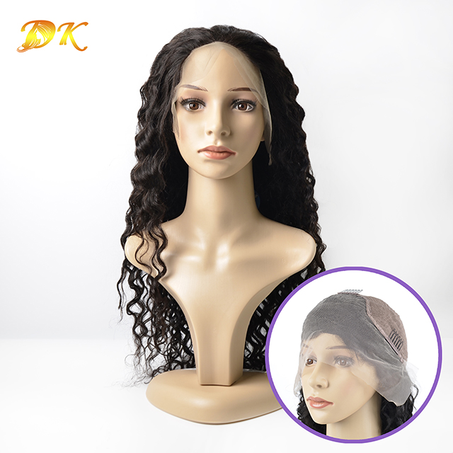 Italian Curly Half lace frontal Wig 100% human virgin hair