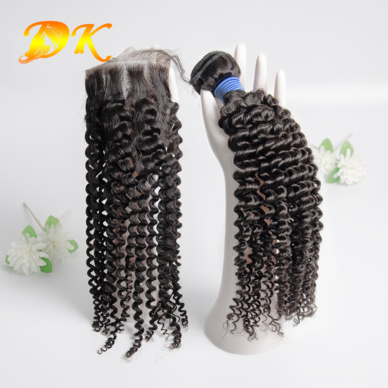 Jerry Curly Bundle deals with Closure 4x4 5x5 6x6 Deluxe Virgin Hair