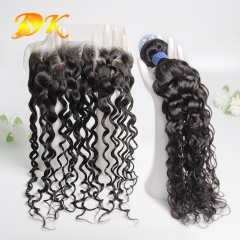 French Wave Hair Weaving & Transparent HD 13x4 13x6 Lace Frontal Deluxe Virgin Human Hair