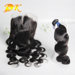 Body Wave Hair Bundles & 13x4 13x6 Transparent HD Lace Frontal Deluxe Virgin Human Hair