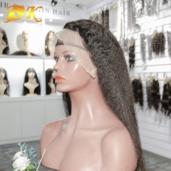 Kinky Straight 13x4 13x6 Lace Front Wig Pre-plucked Natural Hairline Hand Tied Deluxe Human Virgin Hair Wigs