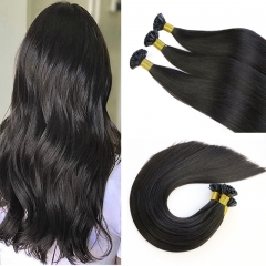 Fusion Hair Extension Virgin Remy Thick End Flat Tip Keratin Human Hair Extension Pre-bonded F-tip Hair Straight 100g/pack