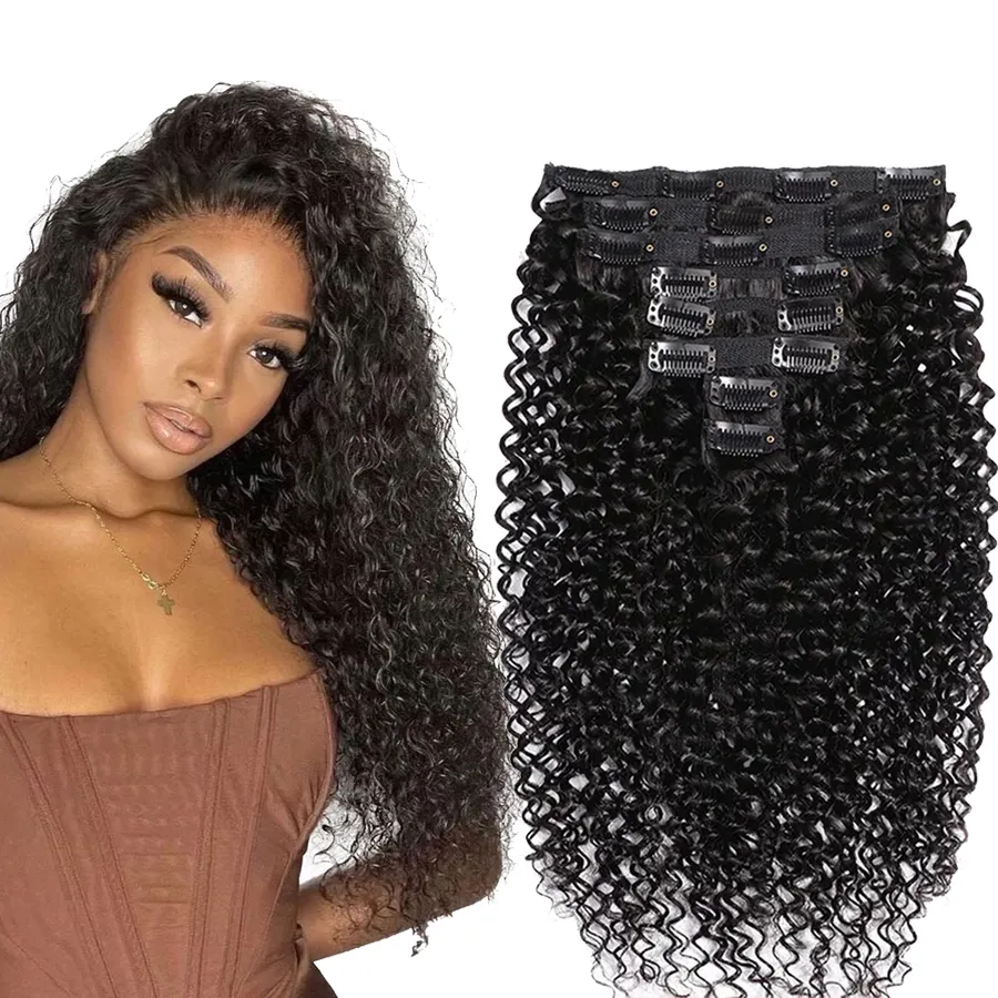 Beginner Friendly Invisible Clip In Hair Extension Tangle Free Natural Color No Chemical Treatment 100% Virgin Human Hair