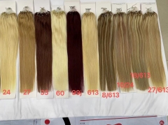 Straight Micro Beads Weft Extensions Colored Invisible Seamless Nano Micro Ring Human Hair Extensions