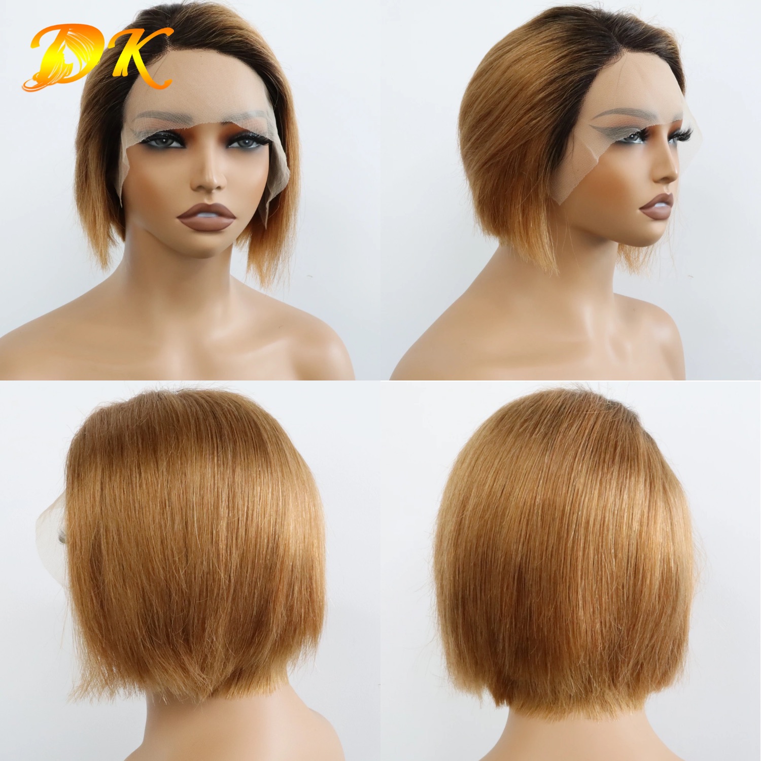 100% Human Hair T Lace Front Pixie Cut Wig for Black Women