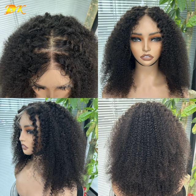 Afro Kinky Curly Transparent HD 13x4 13x6 Lace Frontal Wig 100% Plus Virgin Hair
