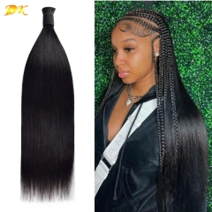 #1B Natural Color Straight Virgin Human Bulk Hair For Braiding