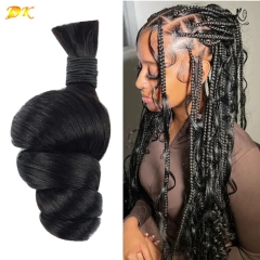 #1B Natural Color Loose Wave Virgin Human Bulk Hair For Braiding