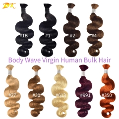 Colored Body Wave Virgin Human Bulk Hair For Braiding
