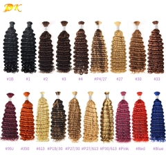 Colored Deep Wave Virgin Human Bulk Hair For Braiding