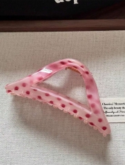 Pink Triangle Plastic Hair Claw Clips