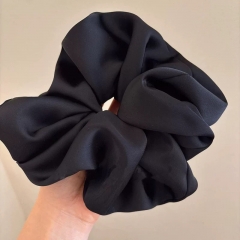 Black Satin Hair Scrunchies Large Size 1pc
