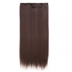 Women Clip In 3/4 Full Head Long Straight Synthetic False Hair Extensions 5 Clips 20"