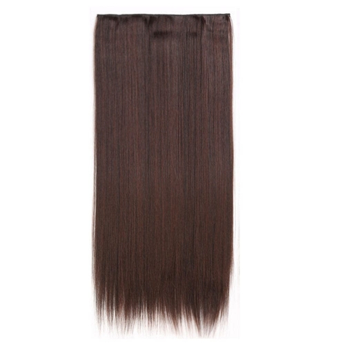 Women Clip In 3/4 Full Head Long Straight Synthetic False Hair Extensions 5 Clips 20"