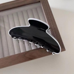 1pc Classic Black And White Contrast Hair Jaw Clips