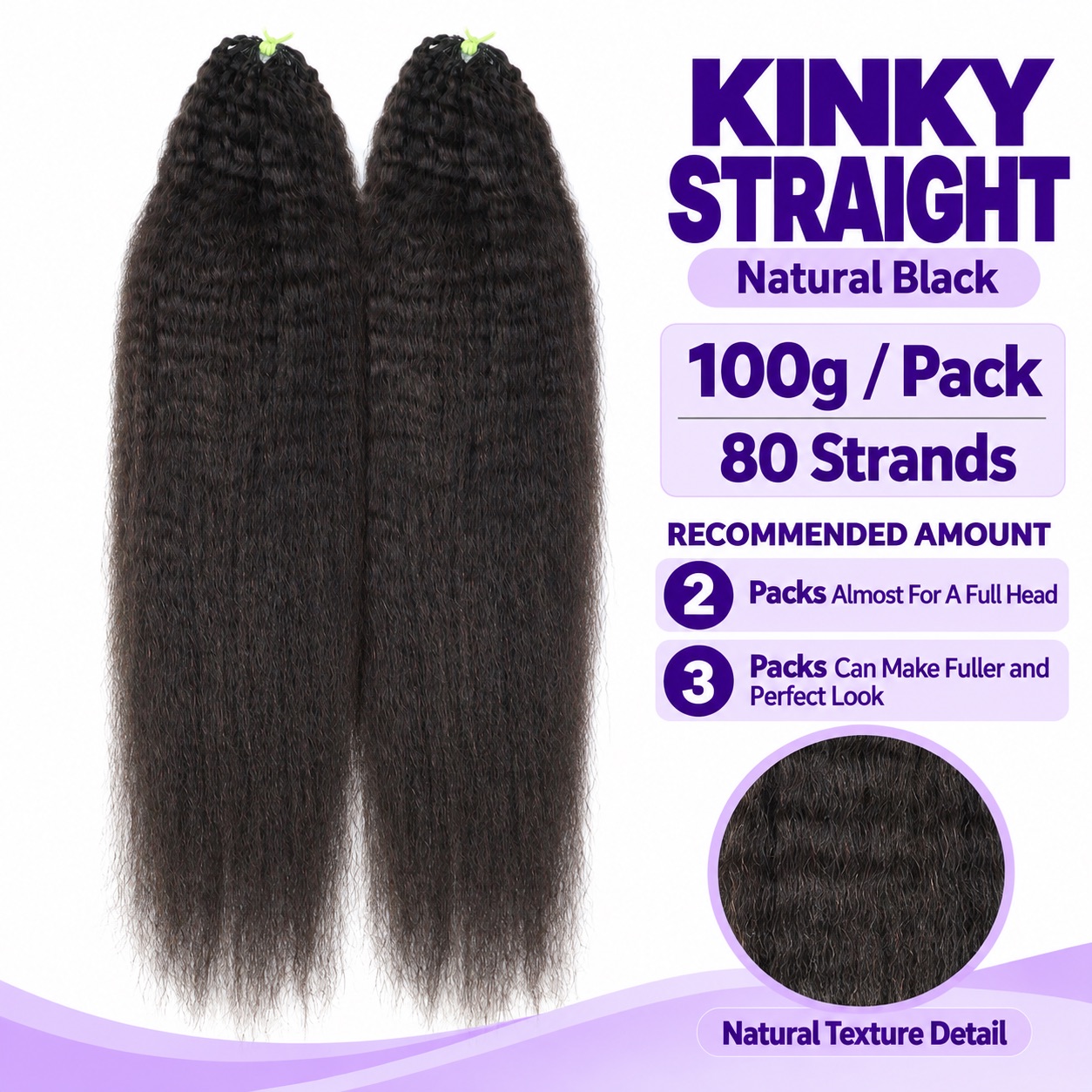 Miracle Knots Crochet Hair Kinky Straight for Boho Braids | Crochet Weaves | Fulani Braids | Twists Pre-Separated Lightweight Full & Soft Pre-Looped H