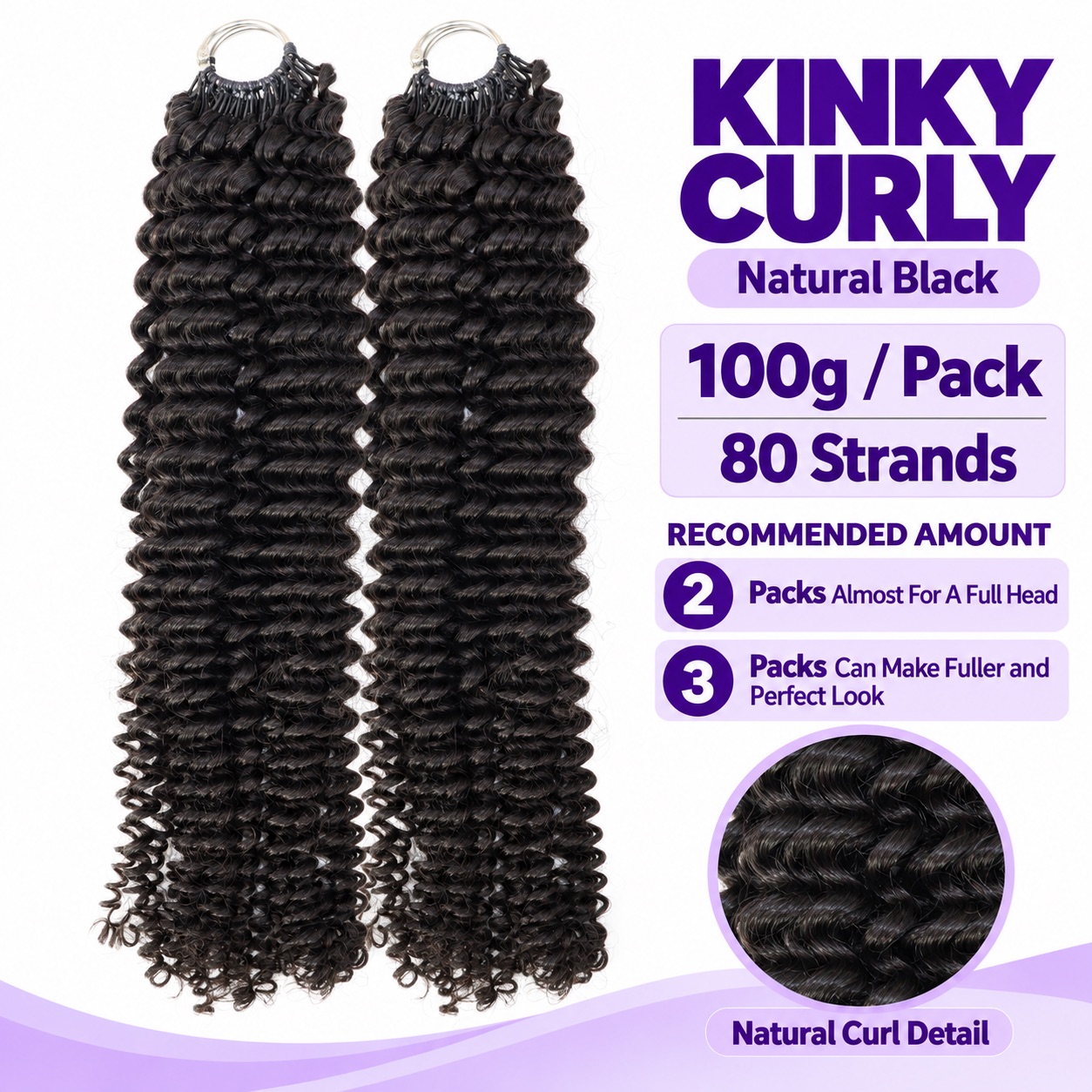Kinky Curly Crochet Human Hair for Natural Boho Braids Miracle Knots Ready Time-Saving Pre-Separated