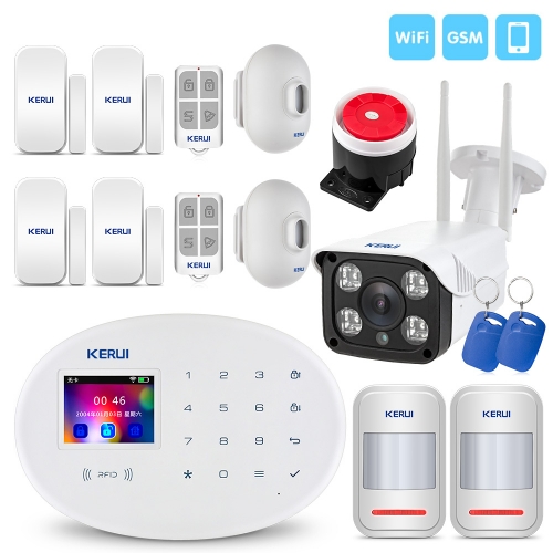 KERUI w20 WIFI GSM Home Security Alarm System With 2.4 inch TFT Touch Panel APP Control RFID Card Wireless Smart Home Burglar Alarm