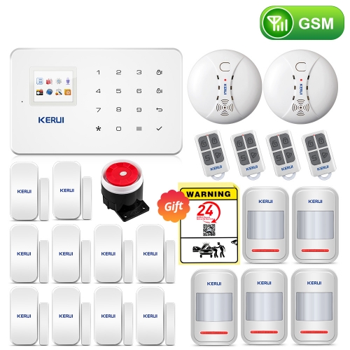 KERUI  G18 Android ISO App Wireless GSM Home Alarm System SIM Smart Home Burglar Security Alarm System Kit PIR infrared