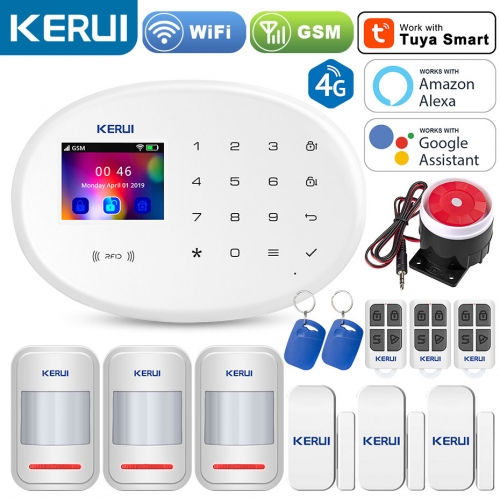 KERUI W20 4G TuyaSmart  APP Wireless Smart Home WIFI GSM Security Alarm System Kit
