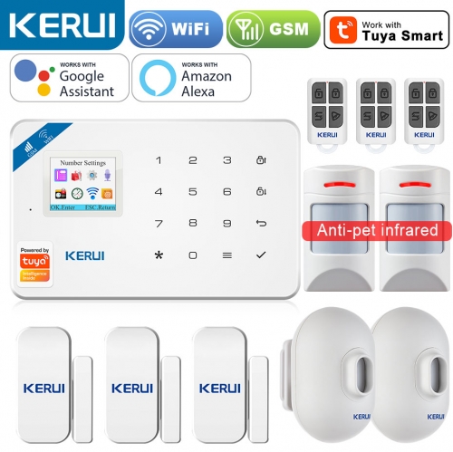 KERUI W181 WIFI/GSM TuyaSmart Home Security Alarm System Panel Kit APP Control Push alert
