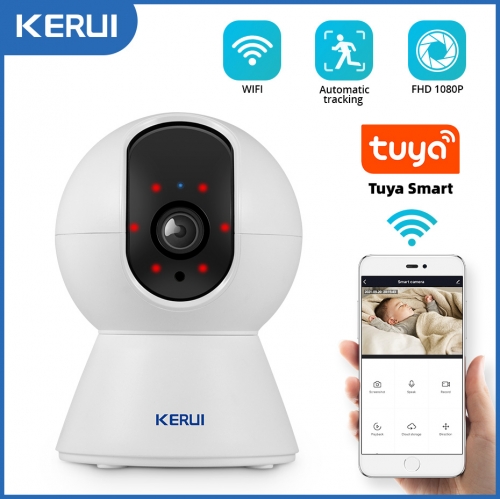 KERUI 1080P 3MP 5MP Tuya Smart Mini WiFi IP Camera Indoor Wireless Security Home CCTV Surveillance Camera 2MP With Auto Tracking