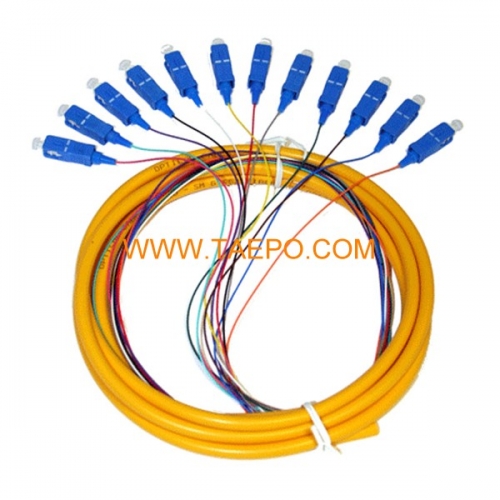 Singlemode 12 fibers SC/UPC Fiber optic fanout pigtail