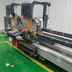 Sierra cortadora de doble cabezal CNC de aluminio