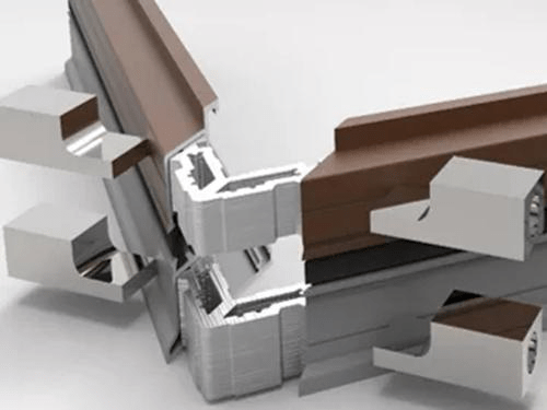 Sierra cortadora de conectores de esquina con alimentación automática CNC de aluminio