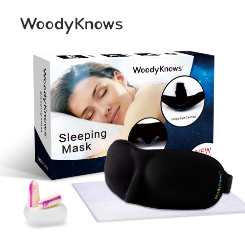 WoodyKnows Sleep Mask/Eye Mask with Super Soft Earplugs