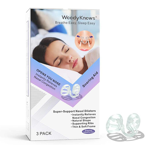 WoodyKnows Super-Support Nasal Dilators|Sleep Sports Breathing Aid|Soft Comfortable Nose Vents|Improve Breathe Airflow|Snoring Congestion Relief