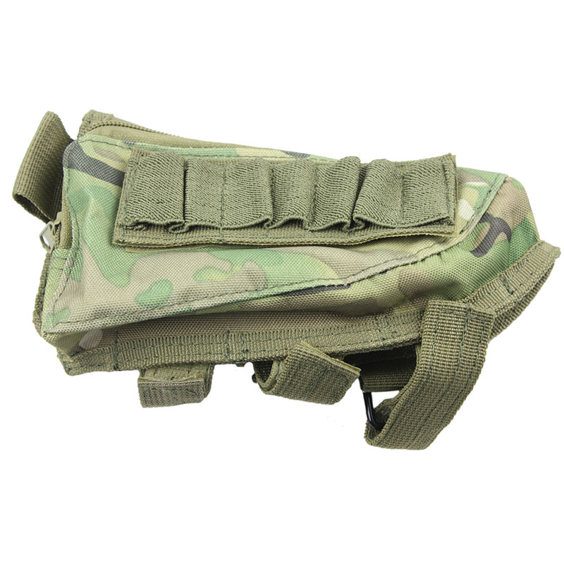 (Camo)Shotgun Rifle Stock Ammo Pouch Airsoft Wargame Hunting Tactical