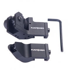 Funpower 45 Degree Offset Front and Rear Backup Iron Picatinny Sight Set, Rapid Transition 20mm Rail Sight for Rifle