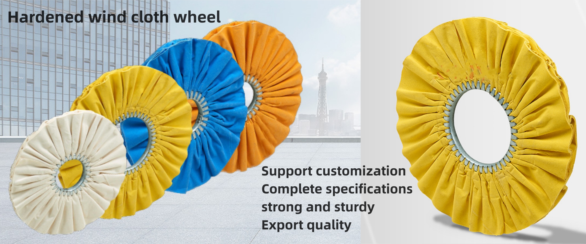 Automatic machine polishing wheel with hard air cloth