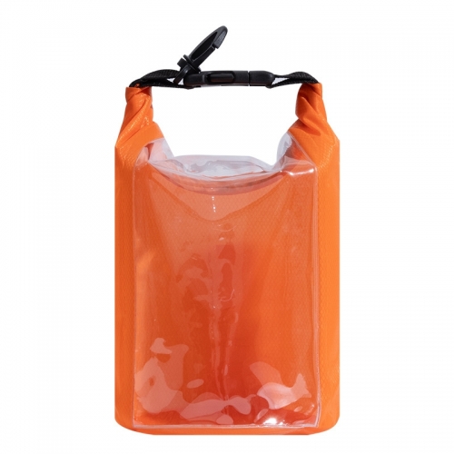 210T Diamond Ripstop Waterproof Dry Bag Clear Window Floating Bucket Bag Drift Wading Beach Waterproof Storage Sack