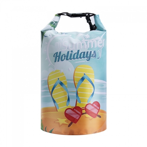 Outdoor Waterproof Dry Bag Floating Waterproof Bucket Bag Rafting Storage Sack Water Resistant Backpack For Beach Kayaking Custom Logo Digital Printing