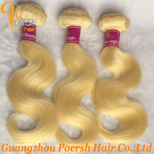 Poersh Hair Diamond Grade Virgin Hair 613 Blonde Color Top Quality Body Wave 3Pcs/Lot Human Hair Weft
