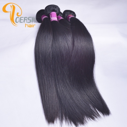 Poersh Hair Top Grade Uprocessed Raw Virgin Hair Top Quality 1B Natural Black Color Straight Hair 4Pcs/Lot Human Hair Weft