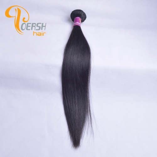 Poersh Hair 8A Unprocessed Raw Virgin Hair Top Quality 1B Natural Black Color Straight Hair 1Pc/Lot Human Hair Weft