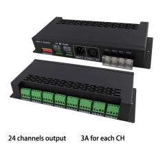 DMX512 to PWM 24 channels RGB LED strip decoder