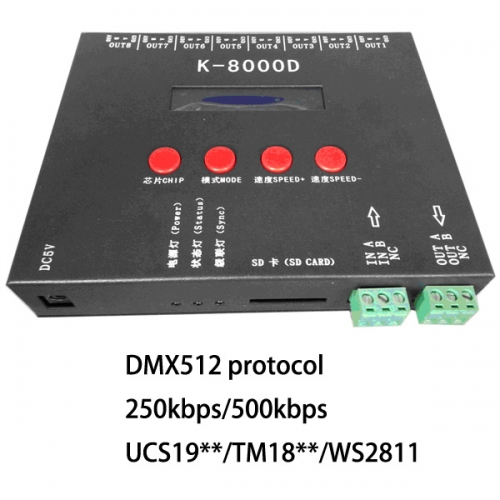 4096 pixels K-8000D SD DMX512 LED controller