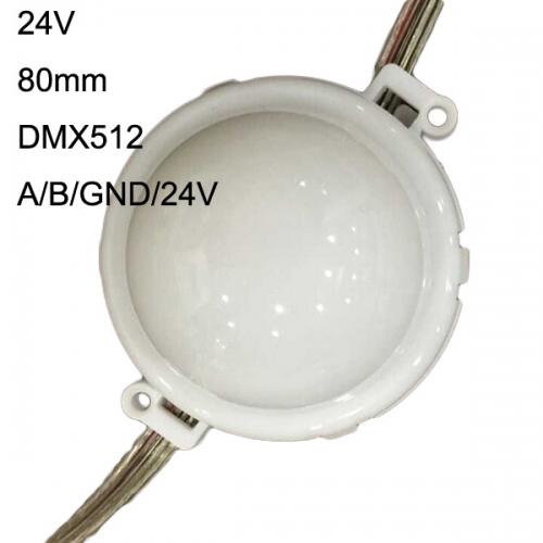 DC24V 80mm UCS512 addressable LED dot light milky
