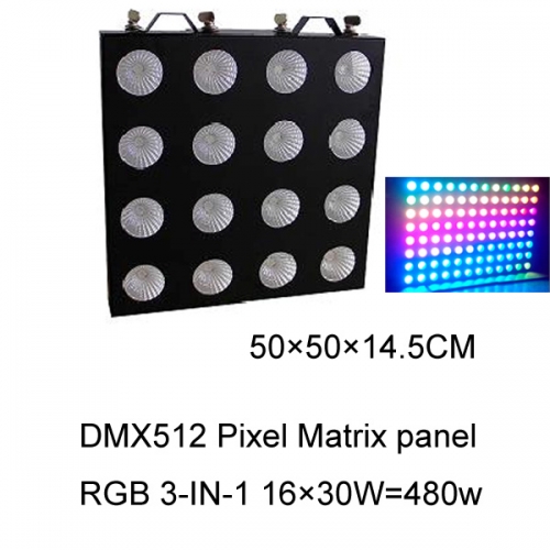 480W 16 pixels RGB DMX512 high power LED matrix panel