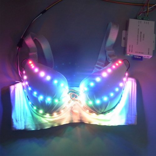 Programmable pixel RGB LED Bra for stage night club