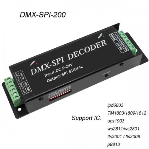DMX512 to SPI decoder multiple IC DMX-SPI-200