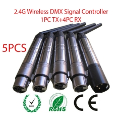 2.4G Wireless DMX512 transceivers 1PC Transmitter & 4PC Receiver