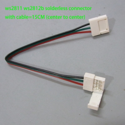 12pcs Transparent Solderless Cover Connector 15cm Wire for FCOB DIM CCT RGB  WS2812B WS2811 WS2815 5050 RGBW RGBCCT SMD LED Strip