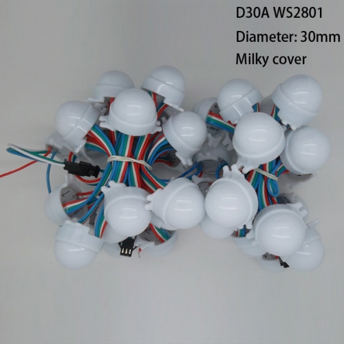 30mm DC12V ws2801 milky dome Pixel RGB LED dot lights
