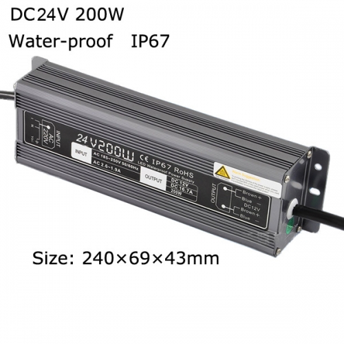 DC24v 200W waterproof IP67 LED Power Supply